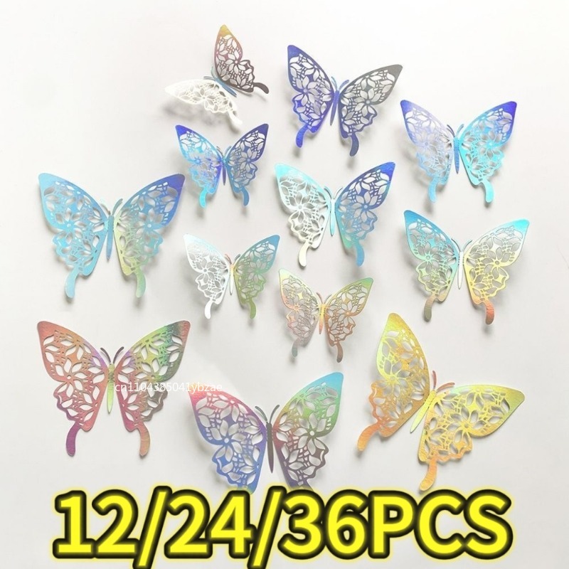 Flower Wrap Kraft - 12-36 pièces papillon pour emballage cadeau