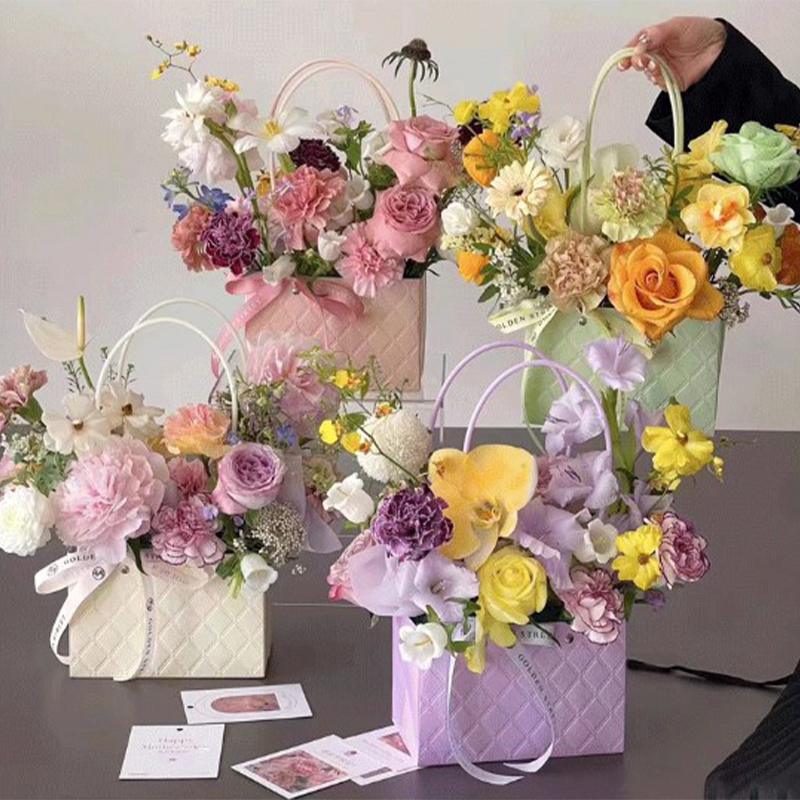 Flower Wrap Kraft - Boîte d'emballage de fleurs portable, décoration