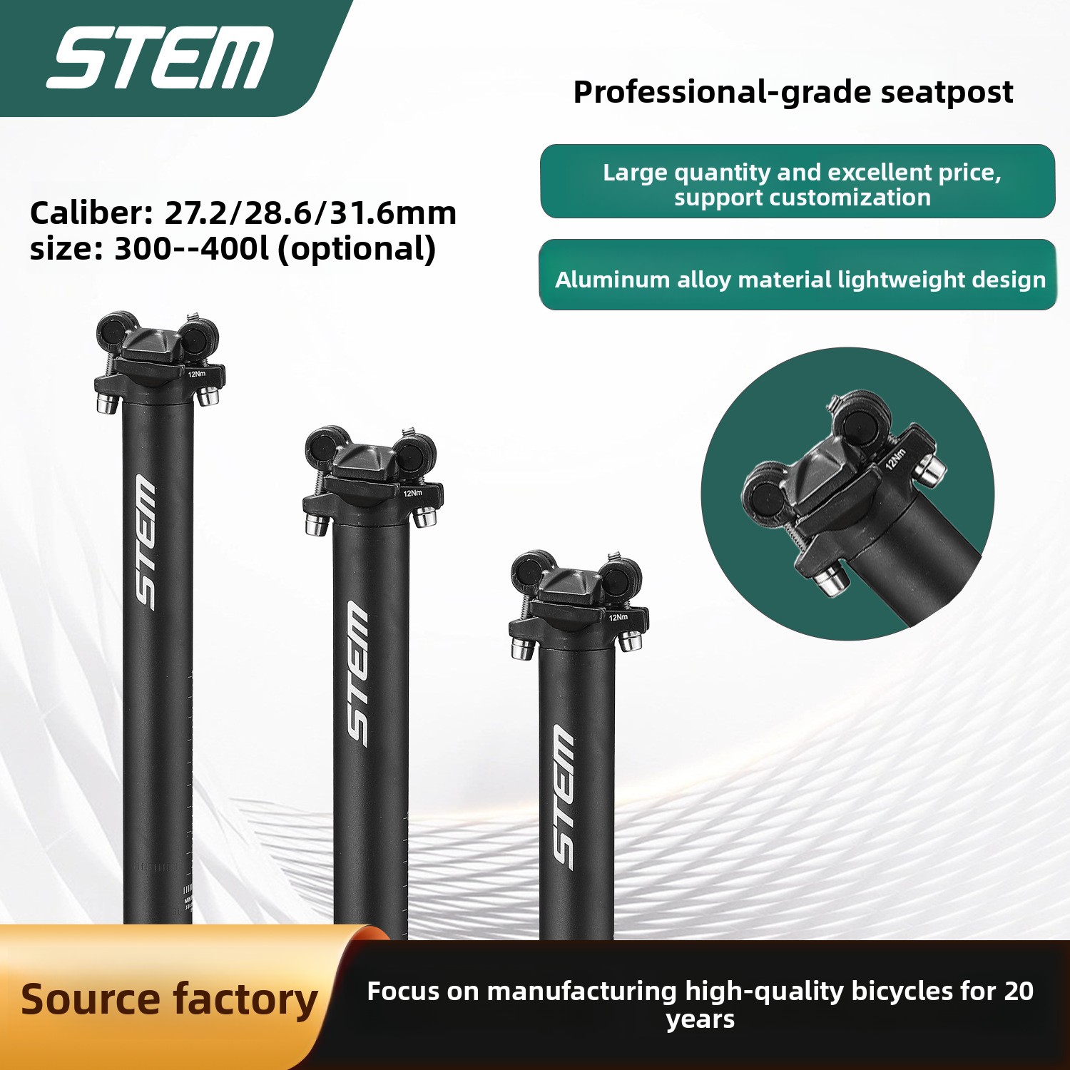 Stem Extender Tube - Tube de selle en aluminium forgé